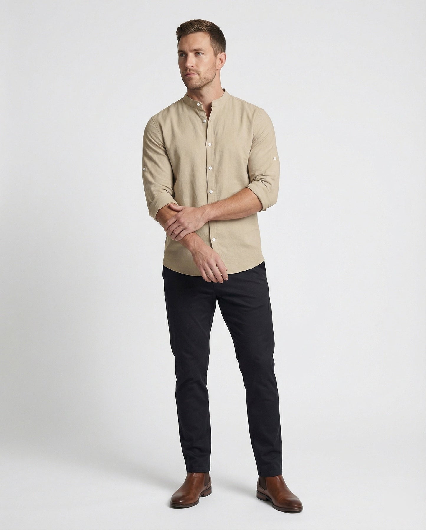 Camicia Uomo Collo Alto Regular Fit