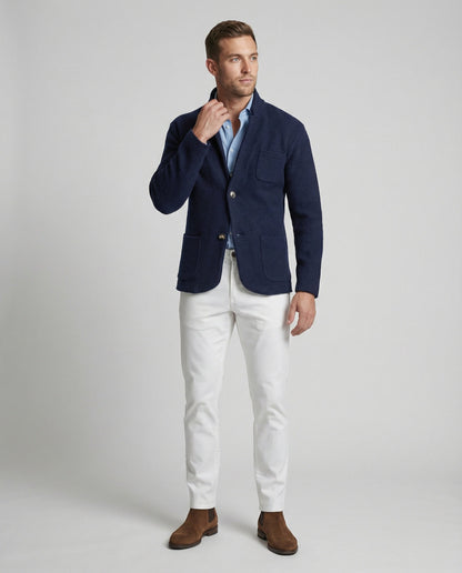 Cardigan Uomo Elegante Maglia Scollo Aperto Taglio Comodo