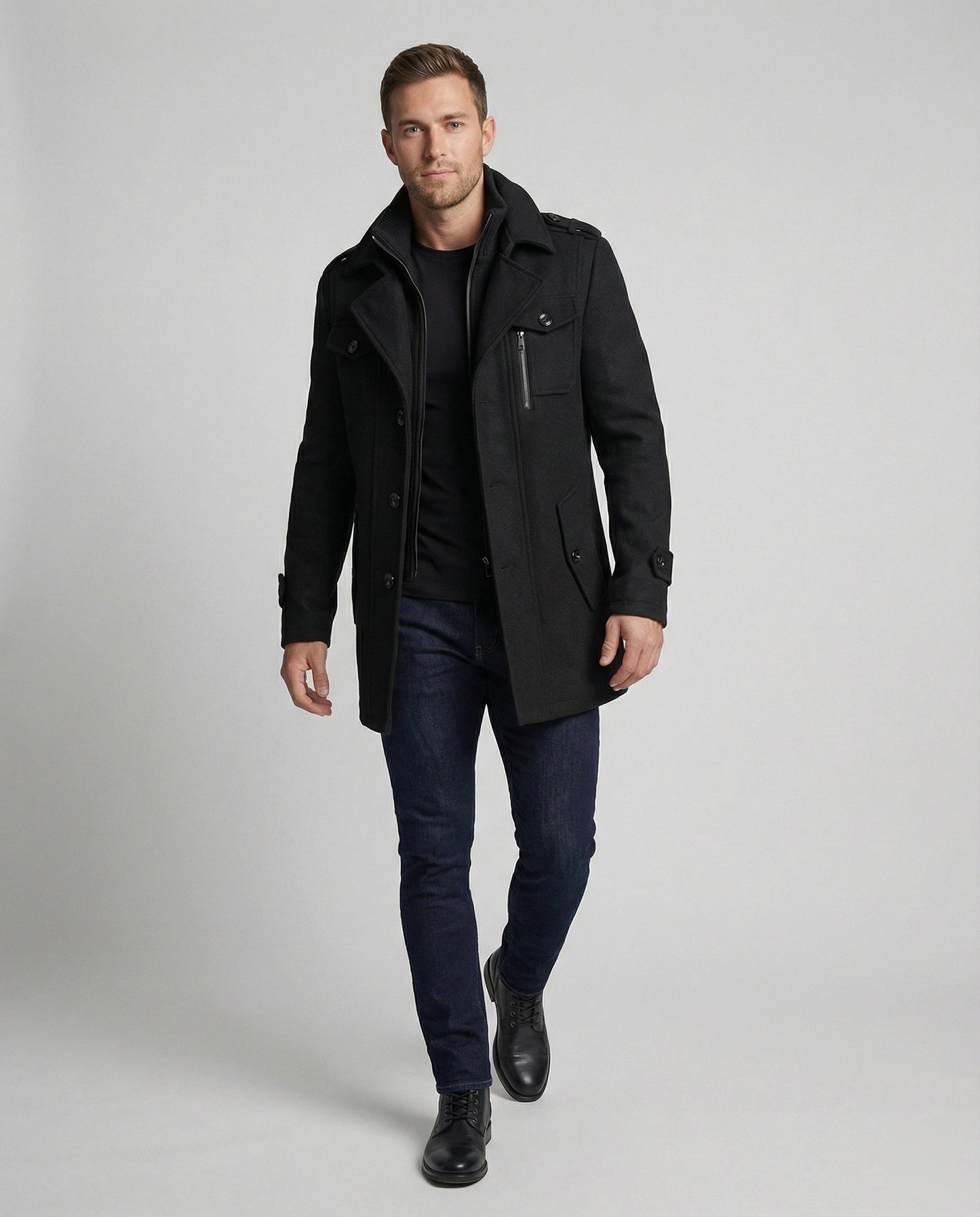 Cappotto Uomo Due Pezzi Caldo