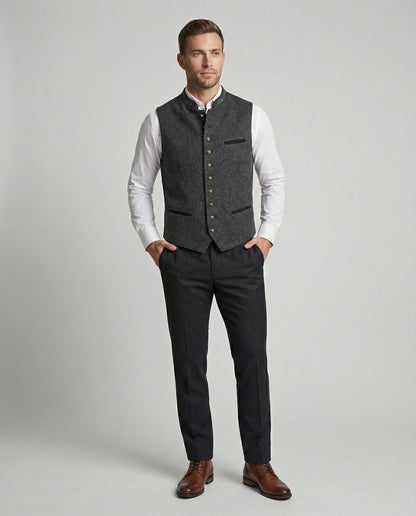 Gilet Uomo Trachten Classico Vestibilità Regolare