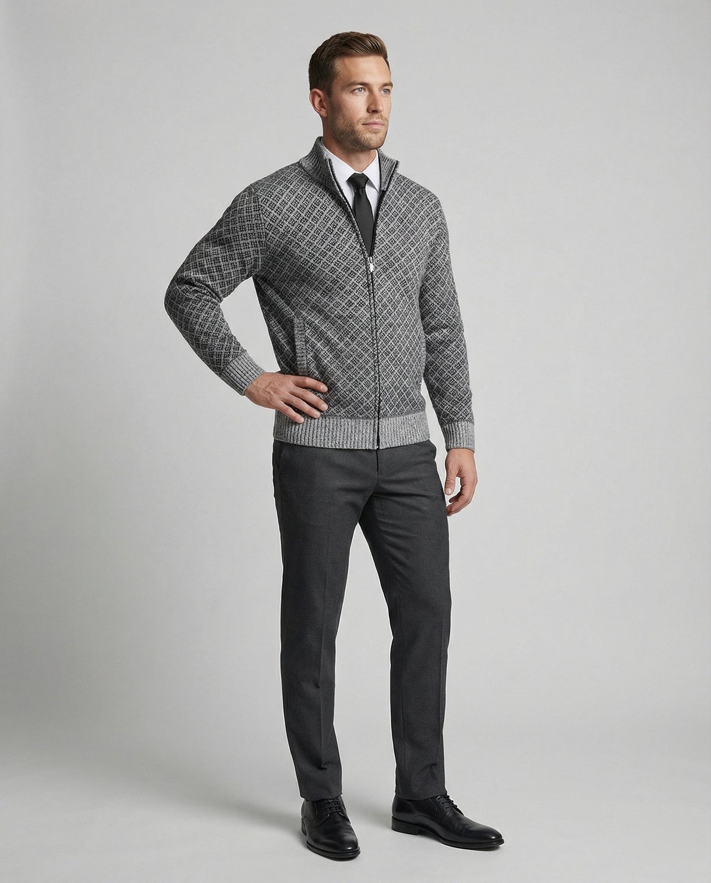 Cardigan Uomo in Maglia con Zip