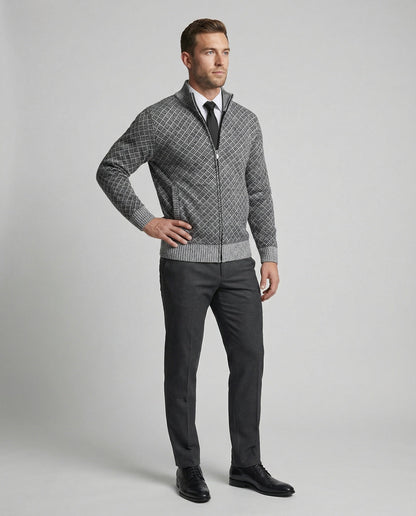 Cardigan Uomo in Maglia con Zip