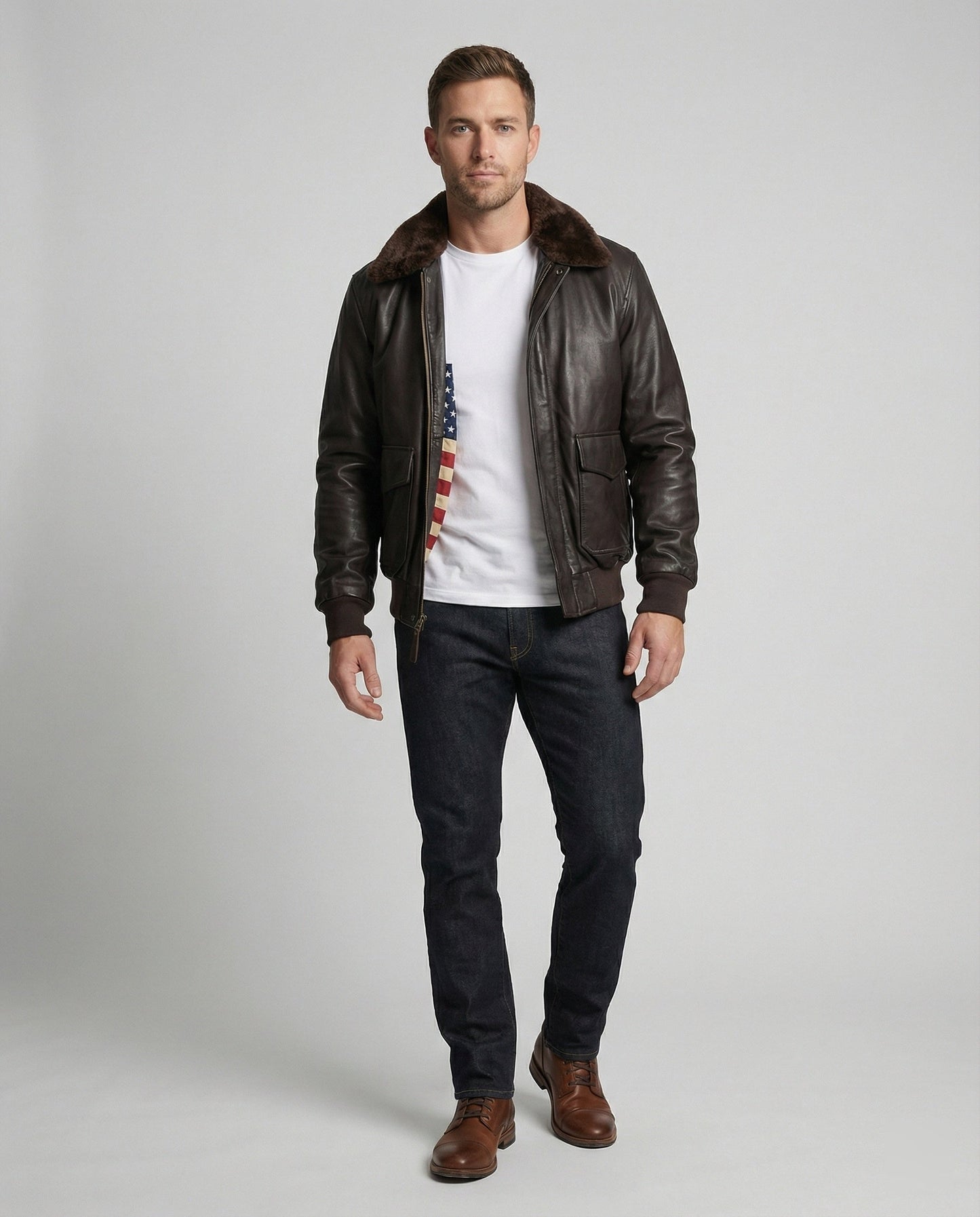 Giacca Pelle Uomo Calda Stile Casual