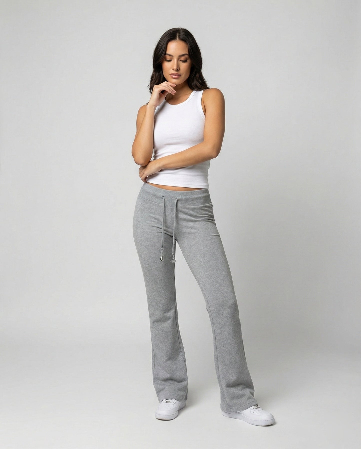Pantaloni Donna Casual in Felpa con Vita Alta