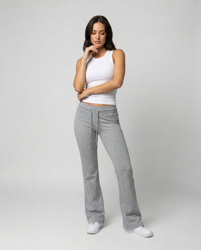 Pantaloni Donna Casual in Felpa con Vita Alta