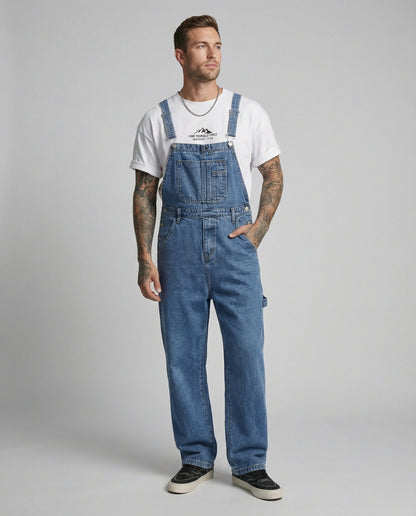 Salopette Uomo Jeans Ampia Vestibilità