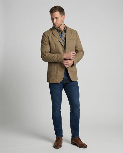 Blazer Uomo Cotone Vestibilità Comoda