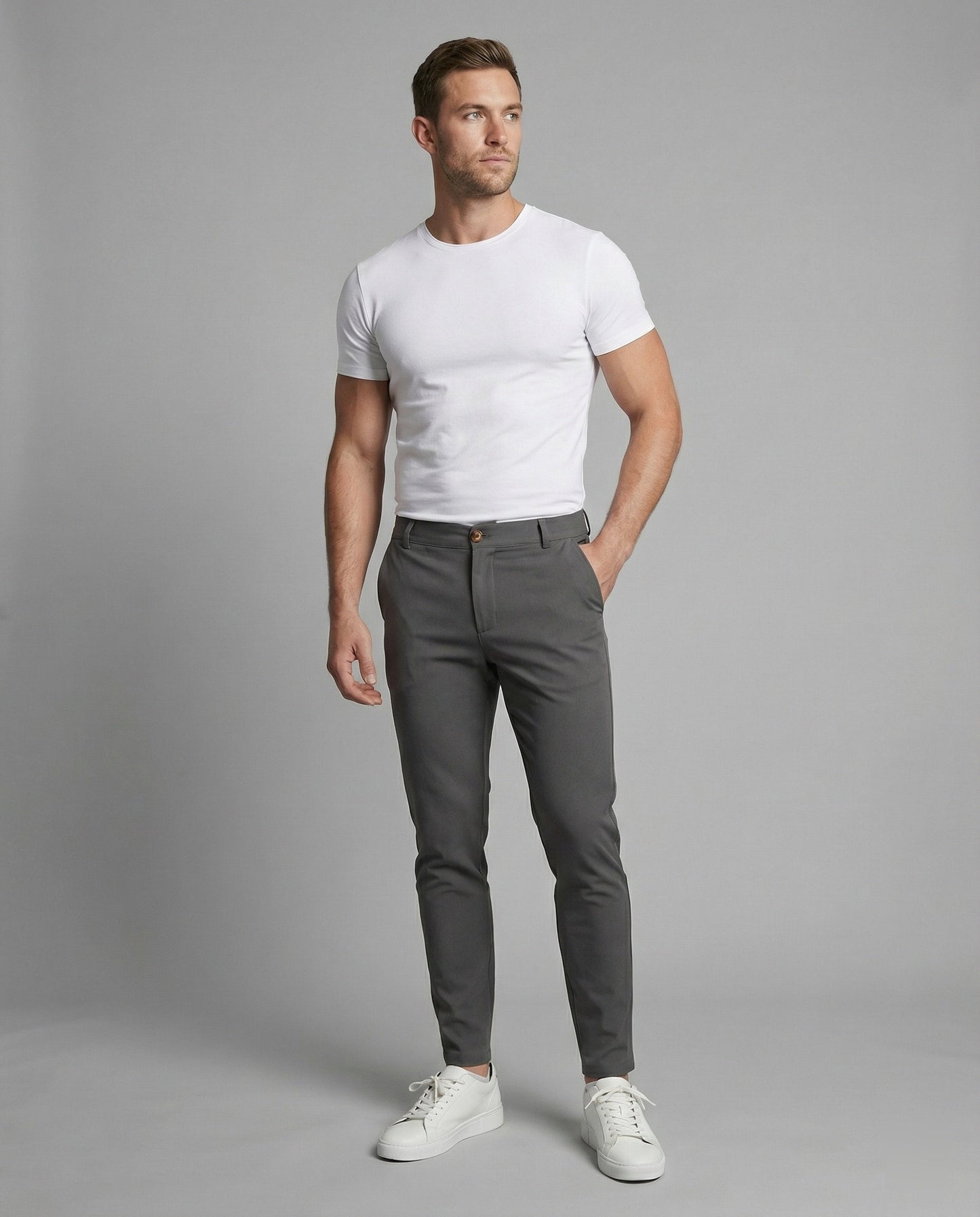 Pantaloni Chino Uomo Slim Fit Elasticizzati