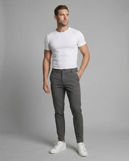 Pantaloni Chino Uomo Slim Fit Elasticizzati
