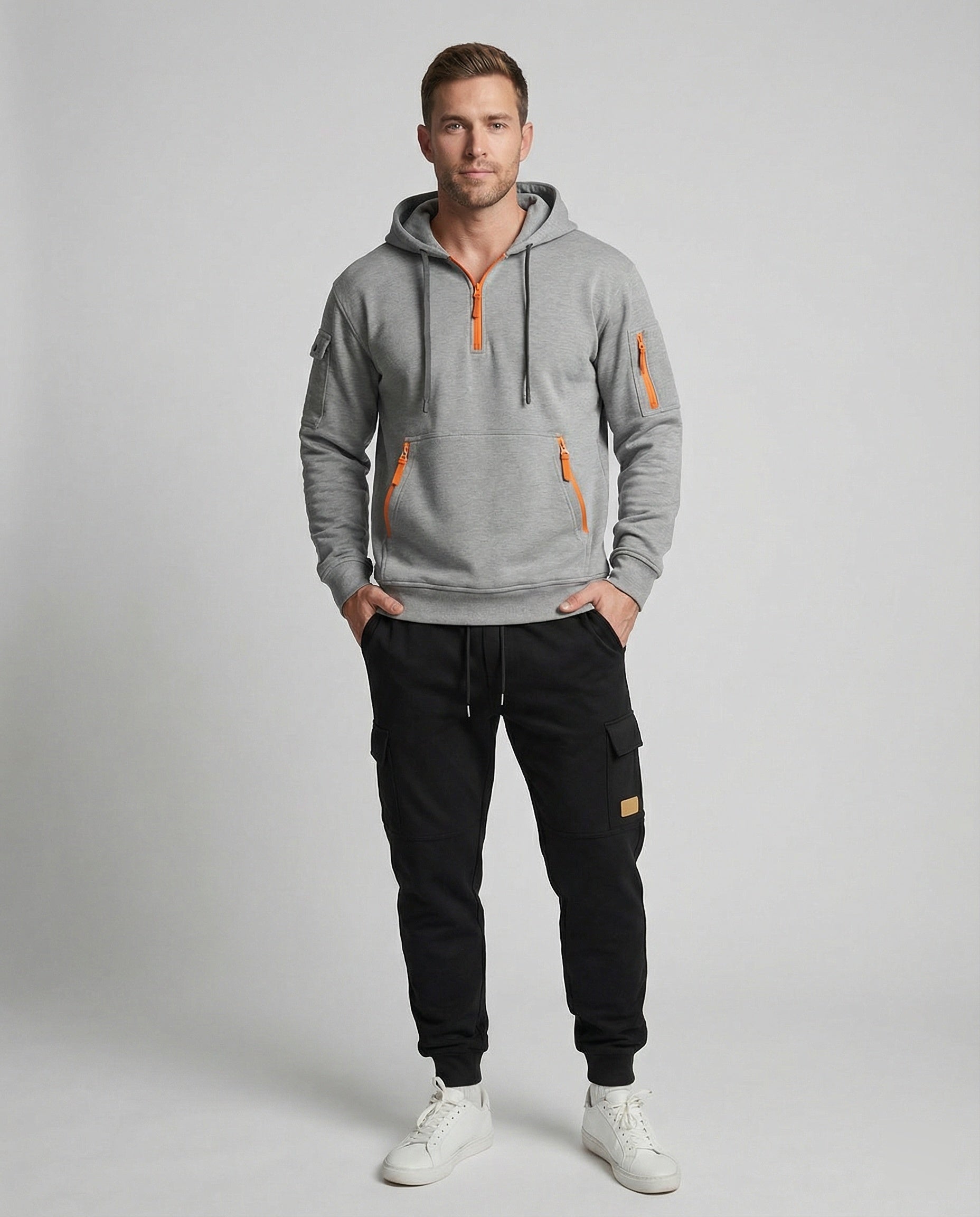 Completo Uomo Felpa con Cappuccio e Pantaloni Sportivi Tecnici - Brentozzi