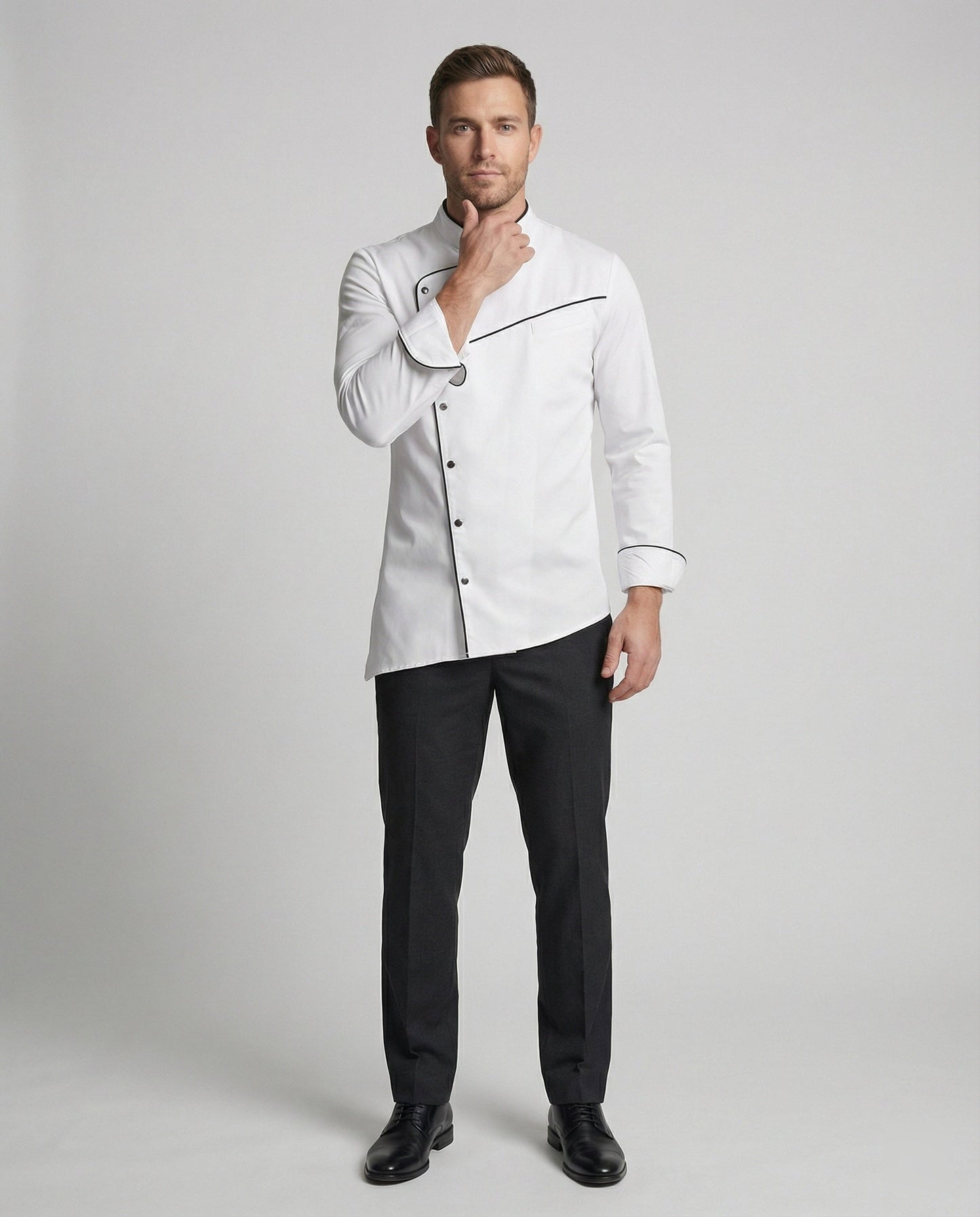 Giacca da Cuoco Uomo con Contrasto Stile Elegante