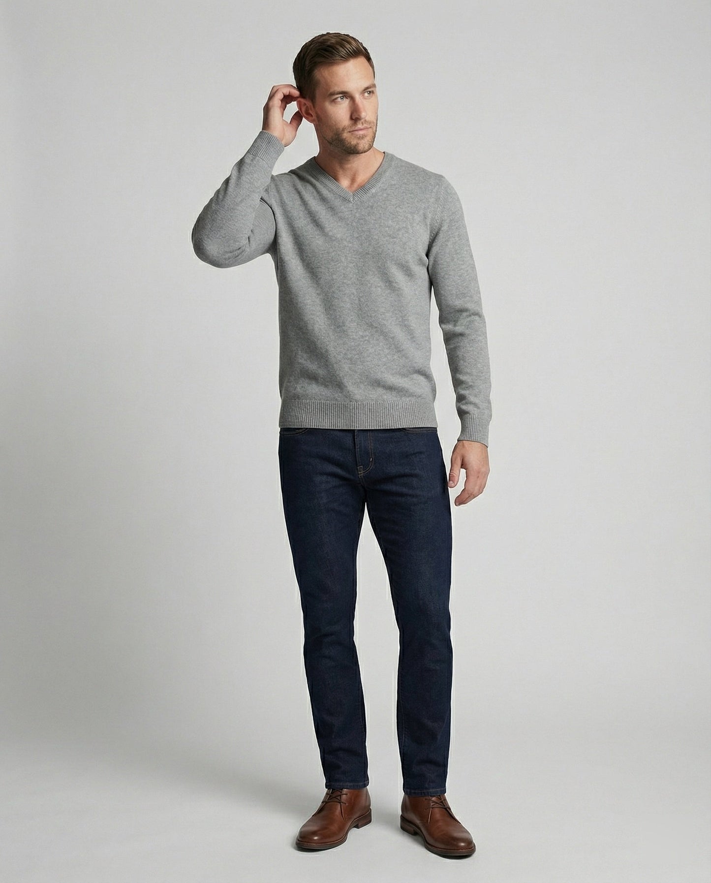Maglione Uomo Cotone Scollo a V