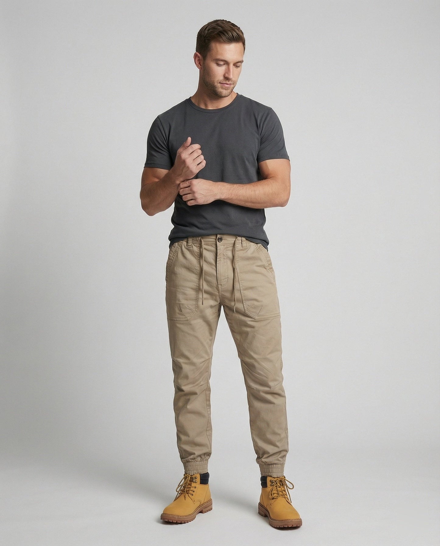 Pantaloni Cargo Uomo Tessuto Flessibile Vestibilità Comoda - Brentozzi