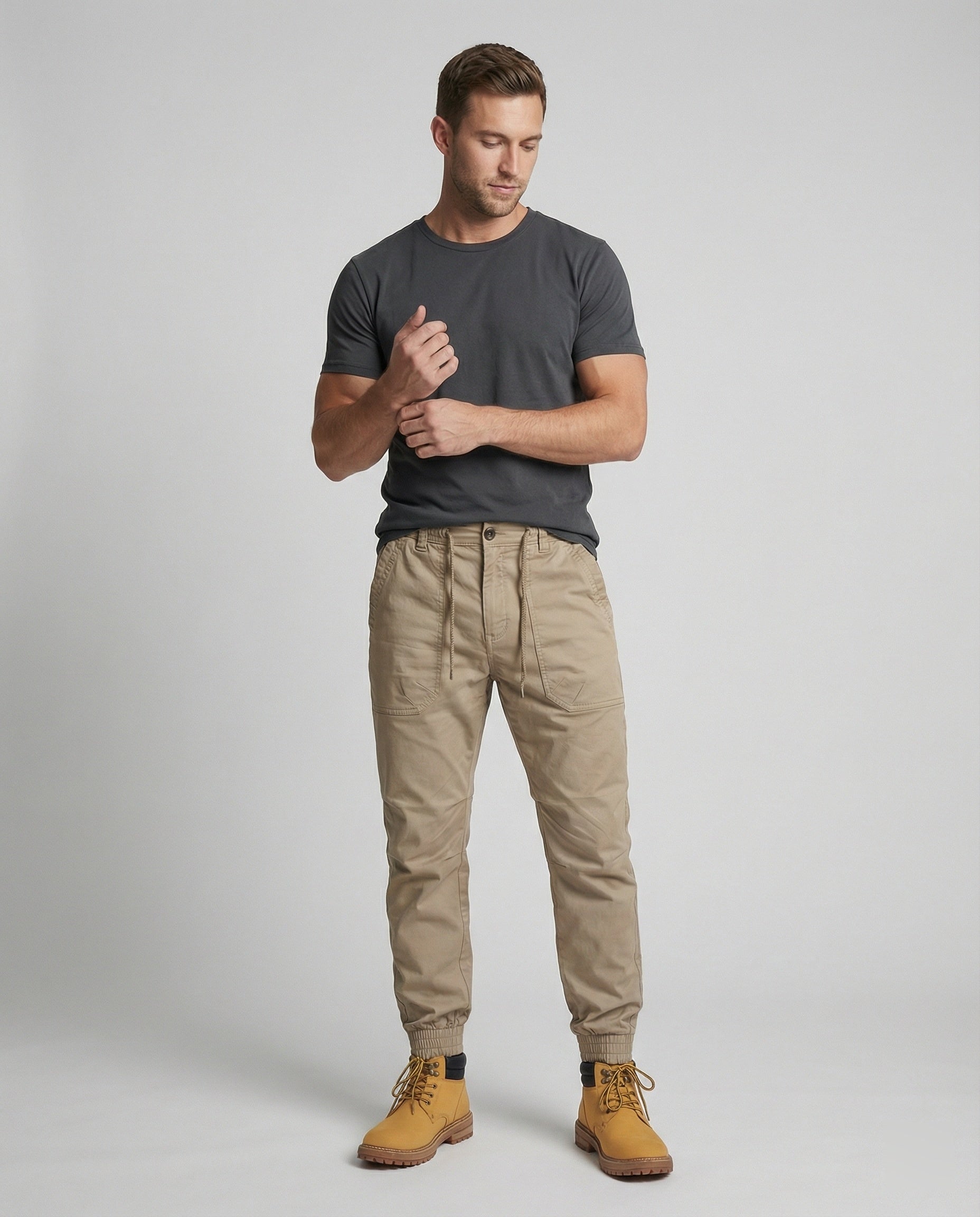 Pantaloni Cargo Uomo Tessuto Flessibile Vestibilità Comoda - Brentozzi