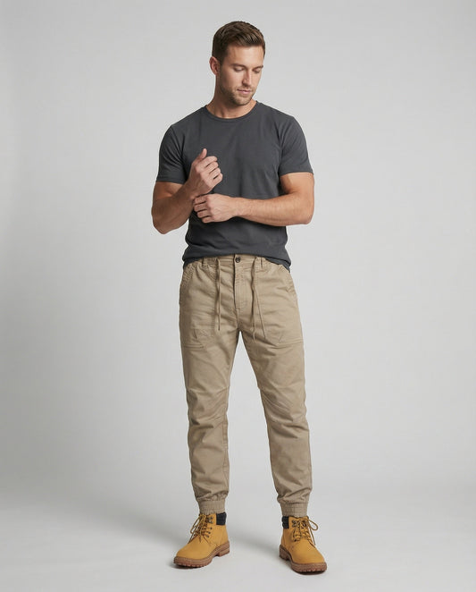 Pantaloni Cargo Uomo Tessuto Flessibile Vestibilità Comoda - Brentozzi