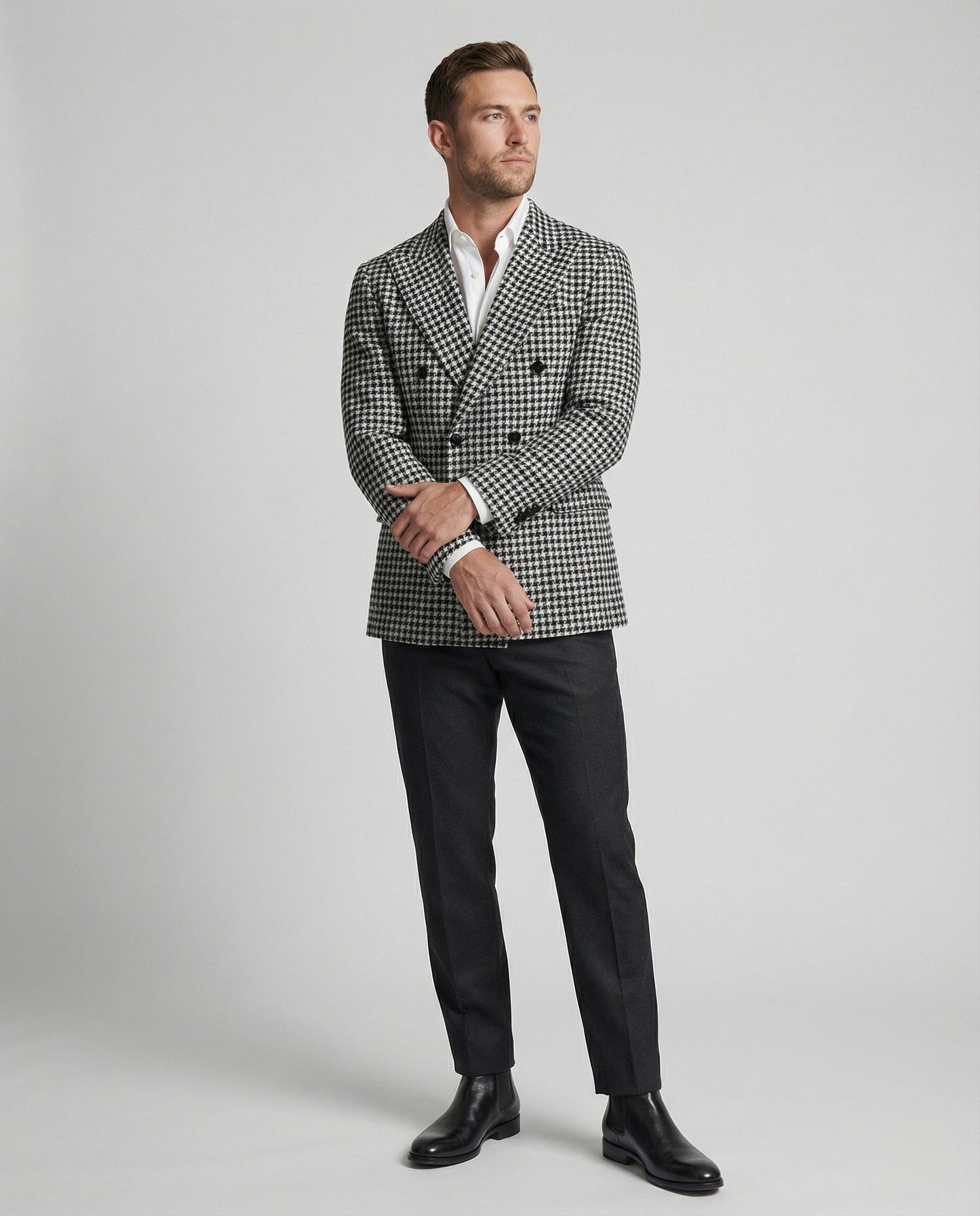 Blazer Uomo Quadri Taglio Moderno Elegante
