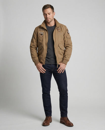 Giacca Bomber Uomo Stile Militare Regular