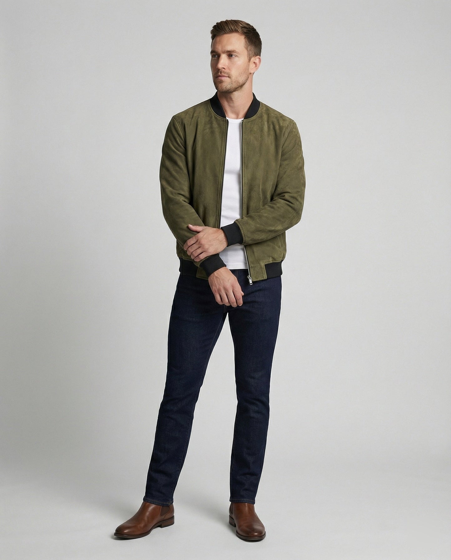 Giacca Bomber Uomo in Velour Vestibilità Classica