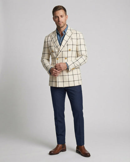 Blazer Uomo Quadri Doppio Petto Classico