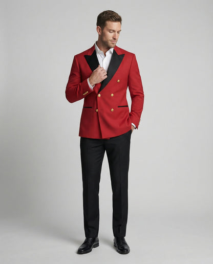 Blazer Uomo Doppiopetto Elegante con Bottoni Metallici