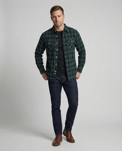 Camicia Uomo Flanella Quadri Casual
