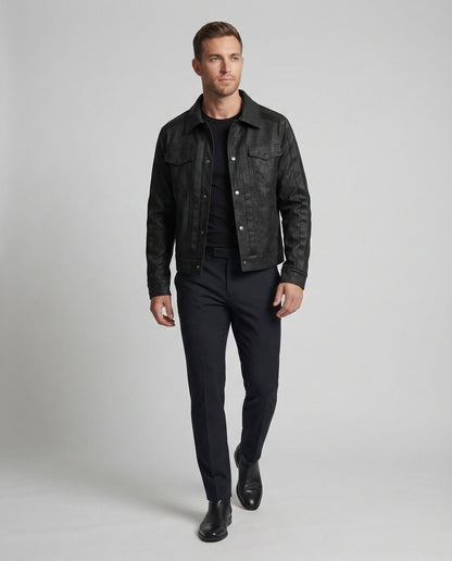Giacca Biker Uomo in Pelle Corto