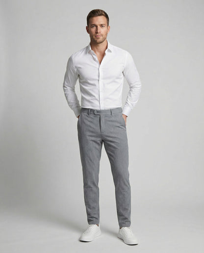 Pantaloni Uomo Eleganti Nadelstreifen con Stretch Slim Fit