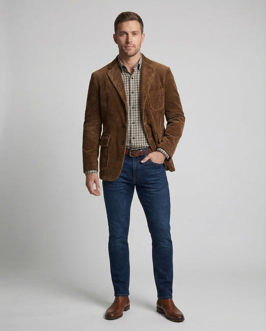 Completo Blazer Uomo in Velluto a Coste Stile Vintage - Brentozzi