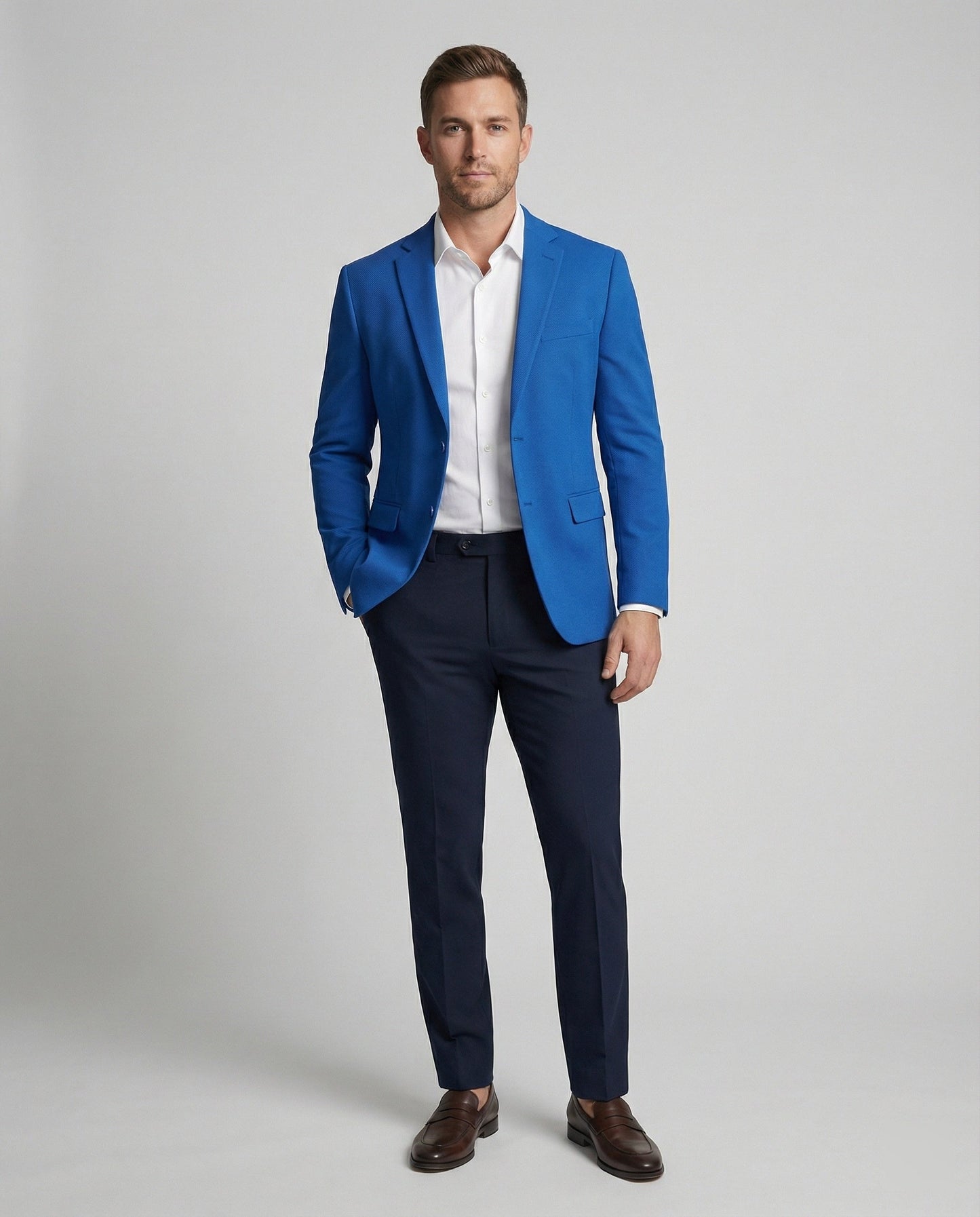 Blazer Uomo in Tessuto Strutturato Classico