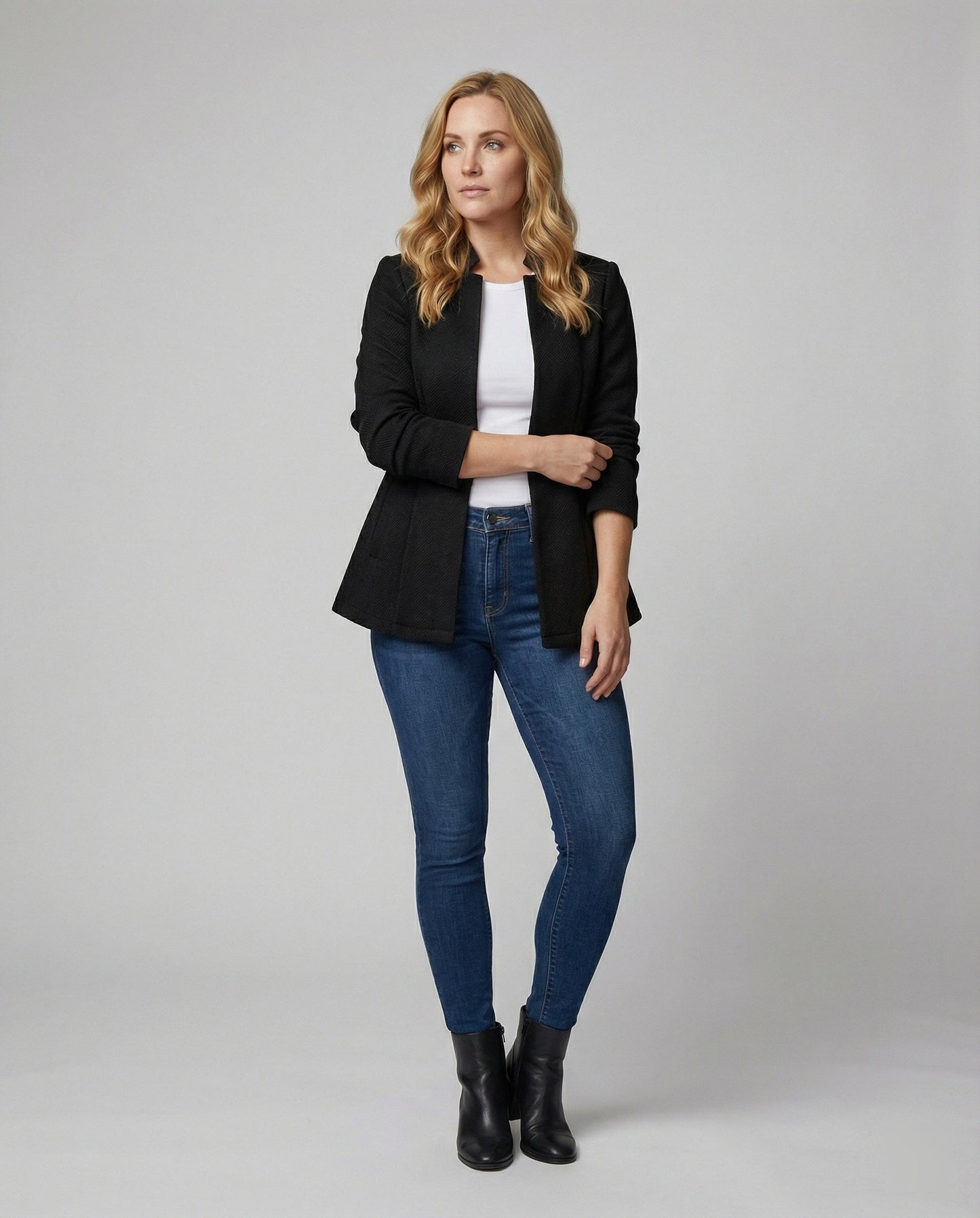 Blazer Donna Smanicato Motivo Pied de Poule Classico