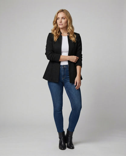 Blazer Donna Smanicato Motivo Pied de Poule Classico
