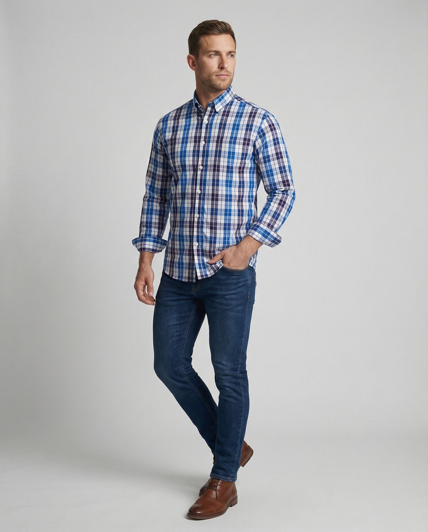 Camicia Uomo Flanella Manica Lunga Quadri