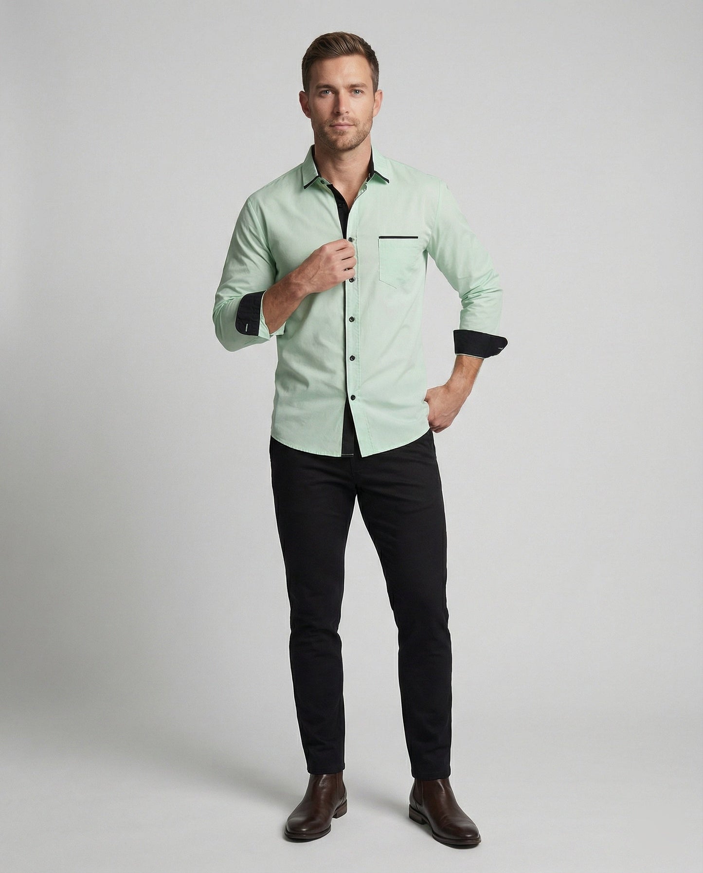 Camicia Uomo Business Manica Lunga Collo Kent