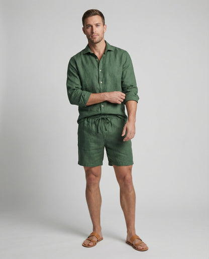Completo Uomo in Lino Camicia e Pantaloncini