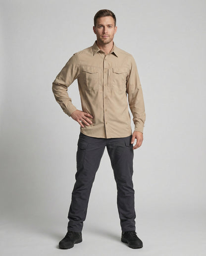 Camicia Uomo in Tessuto Tecnico Manica Lunga