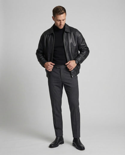 Giacca Uomo Effetto Pelle Stile Minimal