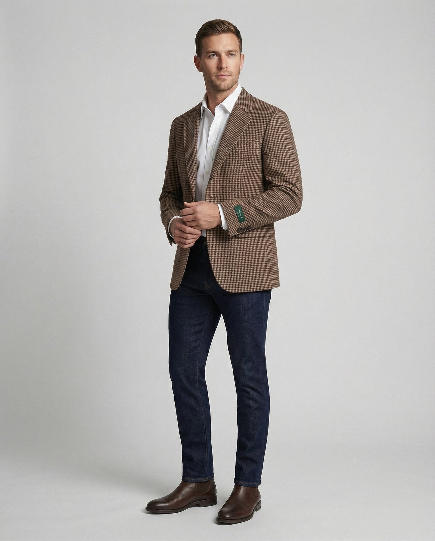 Giacca Uomo Slim Fit Motivo Pied de Poule