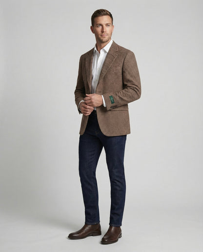 Giacca Uomo Slim Fit Motivo Pied de Poule
