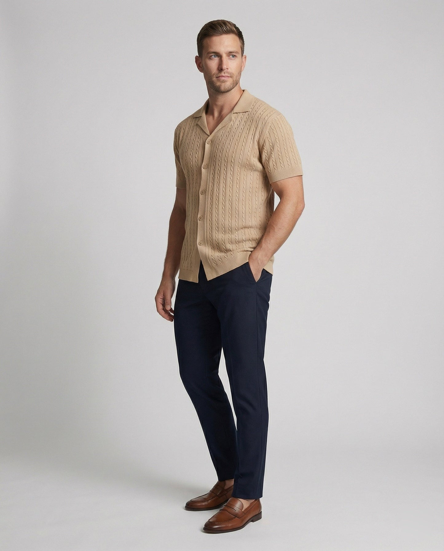 Maglia Uomo Manica Corta in Maglia Leggera