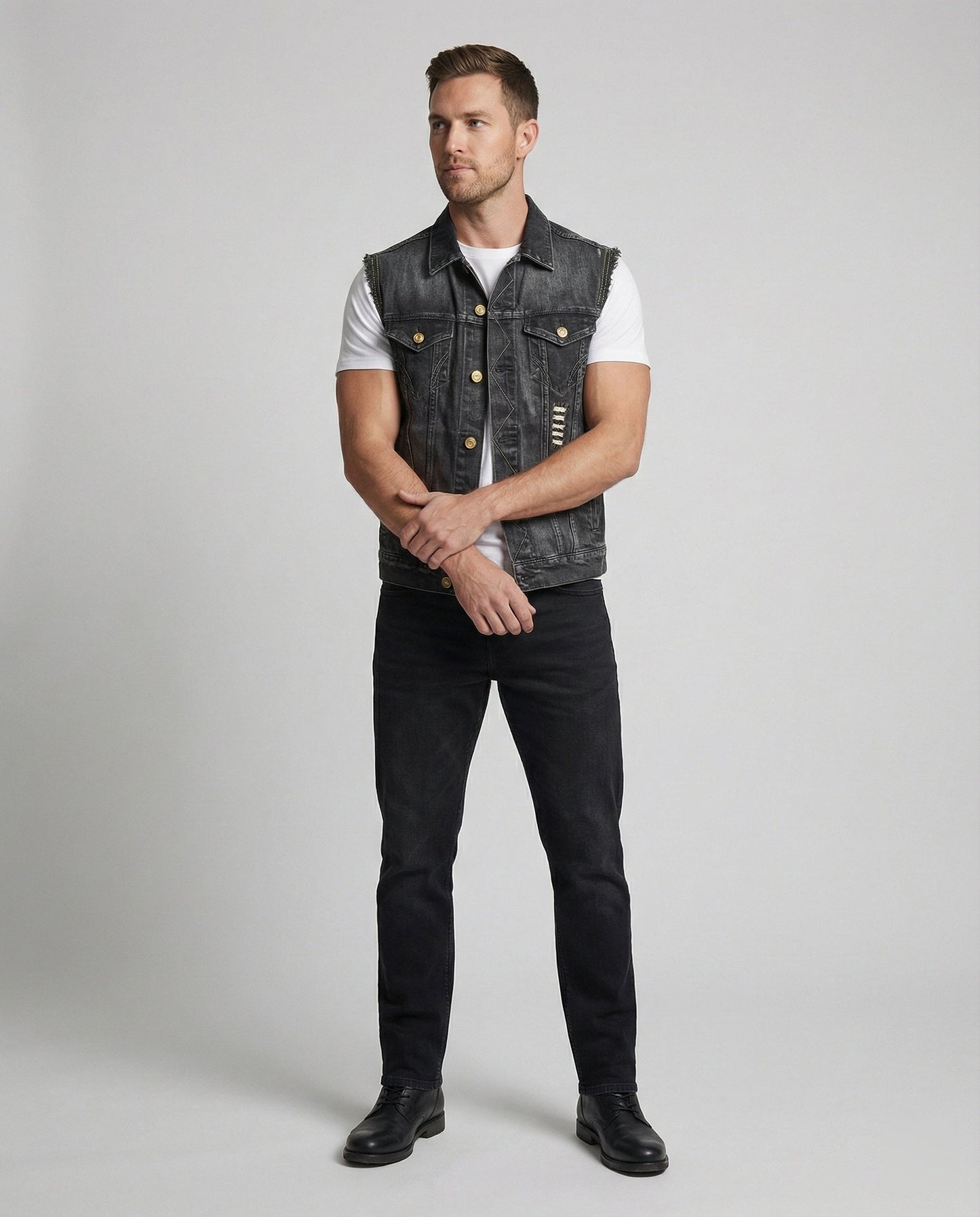 Gilet Uomo in Denim Stile Casual