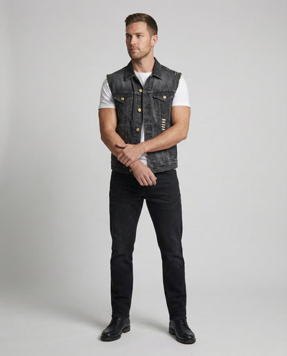 Gilet Uomo in Denim Stile Casual