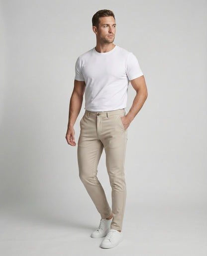 Pantaloni Uomo Slim Fit con Elastico in Vita