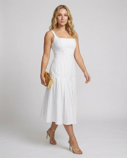 Abito Midi Donna Taglio Elegante