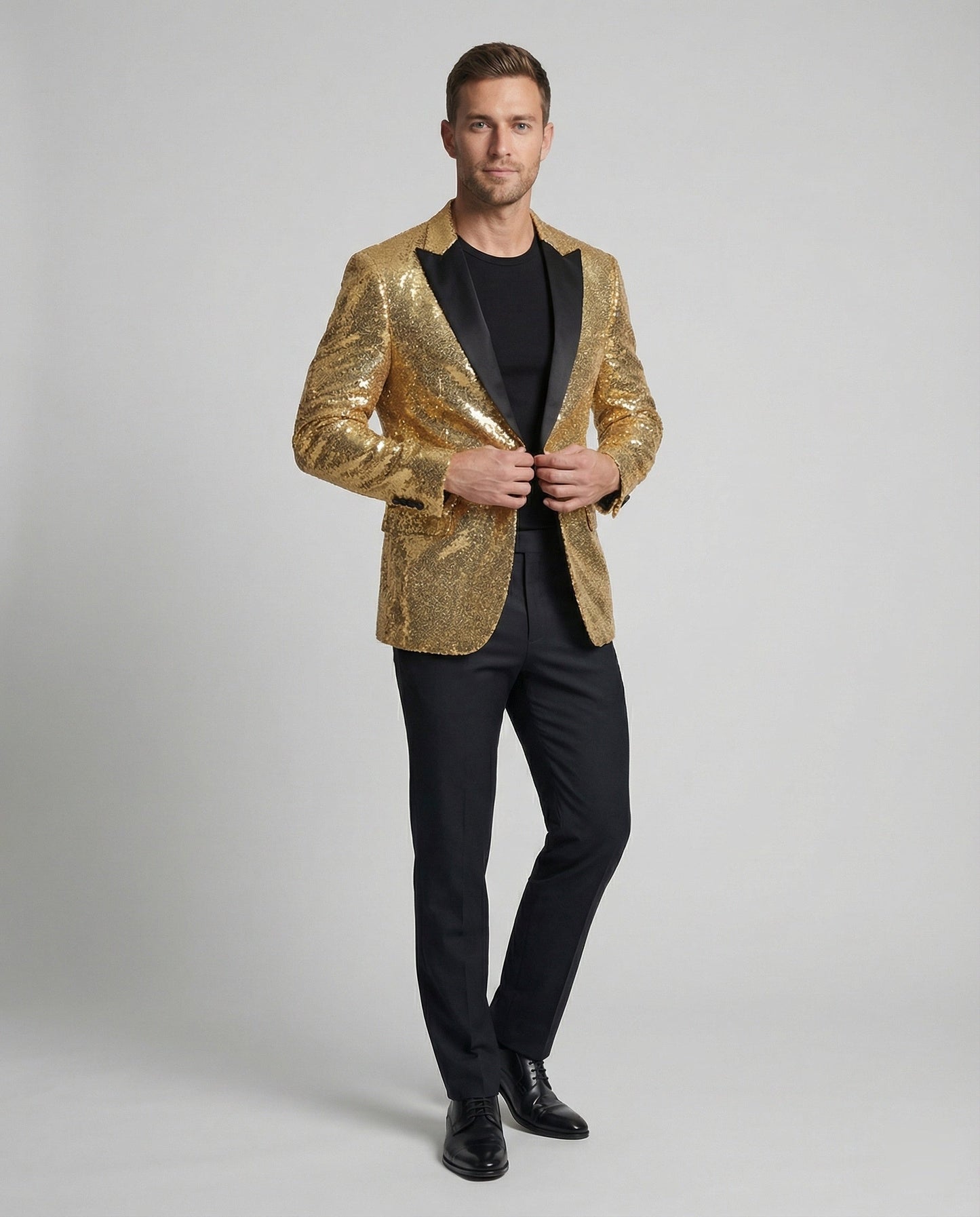 Blazer Uomo Paillettes Elegante Slim Fit