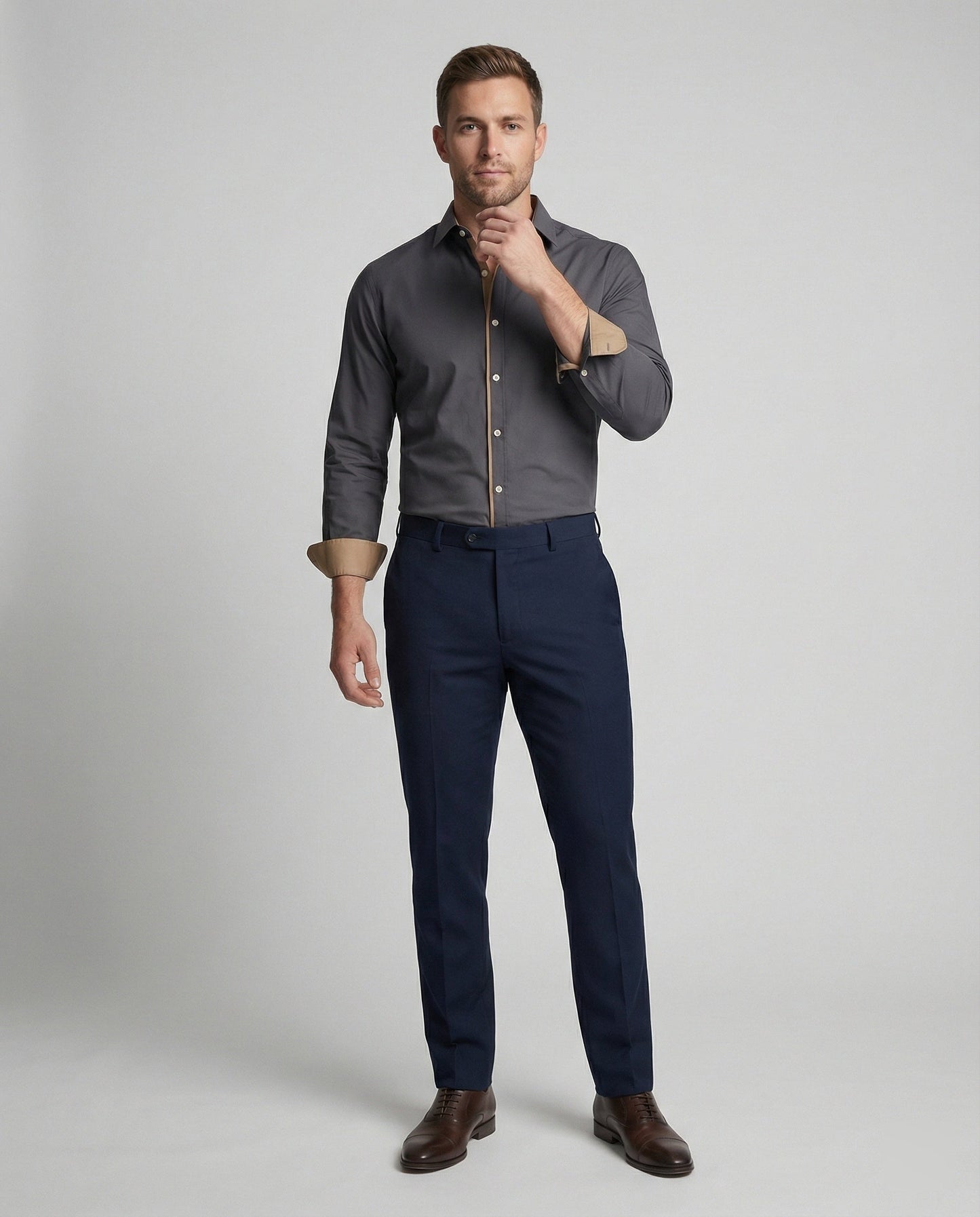 Camicia Uomo Classica Manica Lunga Autunnale