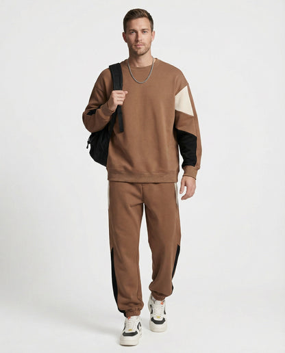 Completo Uomo Felpa con Stampa e Pantaloni Jogging