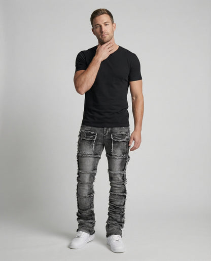 Jeans Uomo Slim Fit con Tasche Cargo