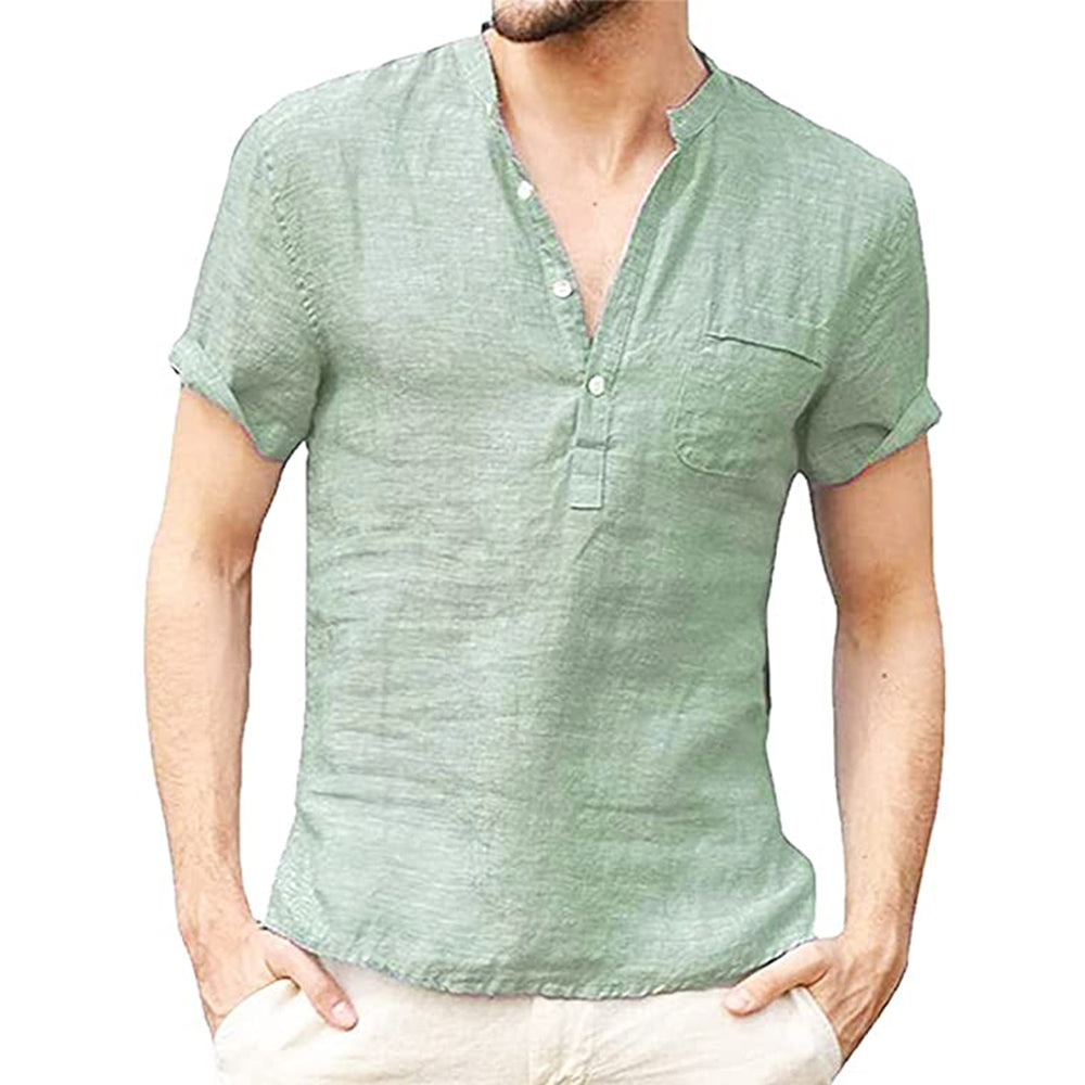 Camicia Uomo Manica Corta Tessuto Leggero Traspirante