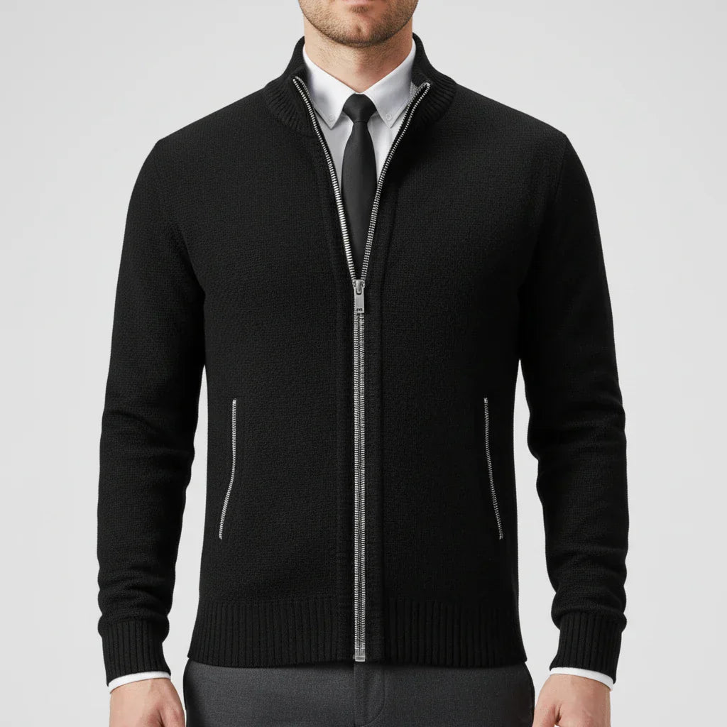 Cardigan Uomo in Maglia con Chiusura Frontale con Zip