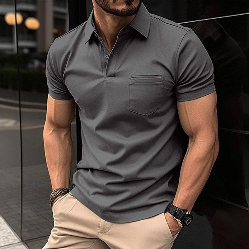 Polo Uomo Tasche Moderno Vestibilità